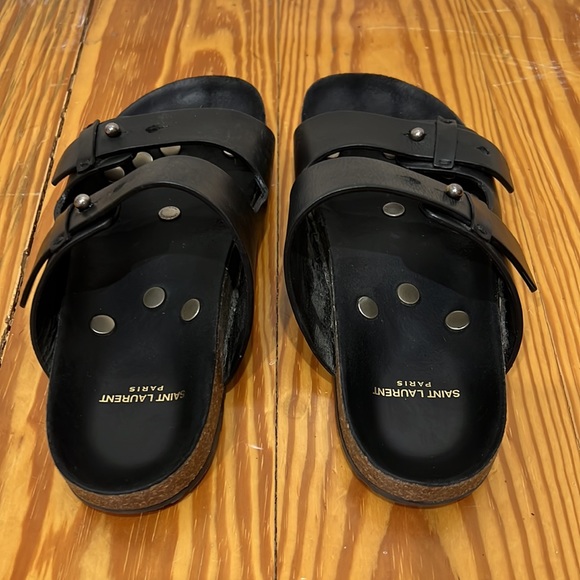 Saint Laurent Jimmy leather slides - Picture 5 of 9